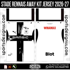 Stade Rennais Away Jersey 2026-27 - football shirt vector for sublimation printing