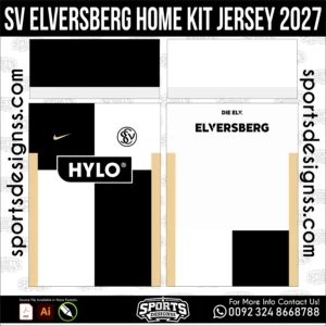 SV Elversberg Home Jersey 2027 - football shirt vector for sublimation printing