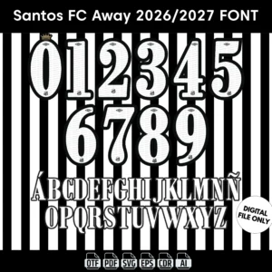 Santos FC Away 2026 Font - football jersey typeface OTF download