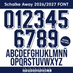 Schalke 04 Away 2026-27 Font - football jersey typeface OTF download
