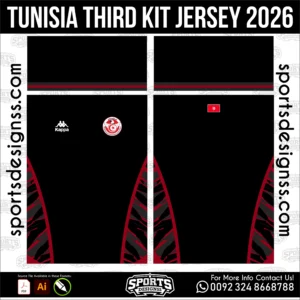 Tunisia Third Jersey 2026 - football shirt vector for sublimation printing