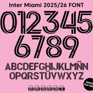 Inter Miami 2026 Font - football jersey typeface OTF download