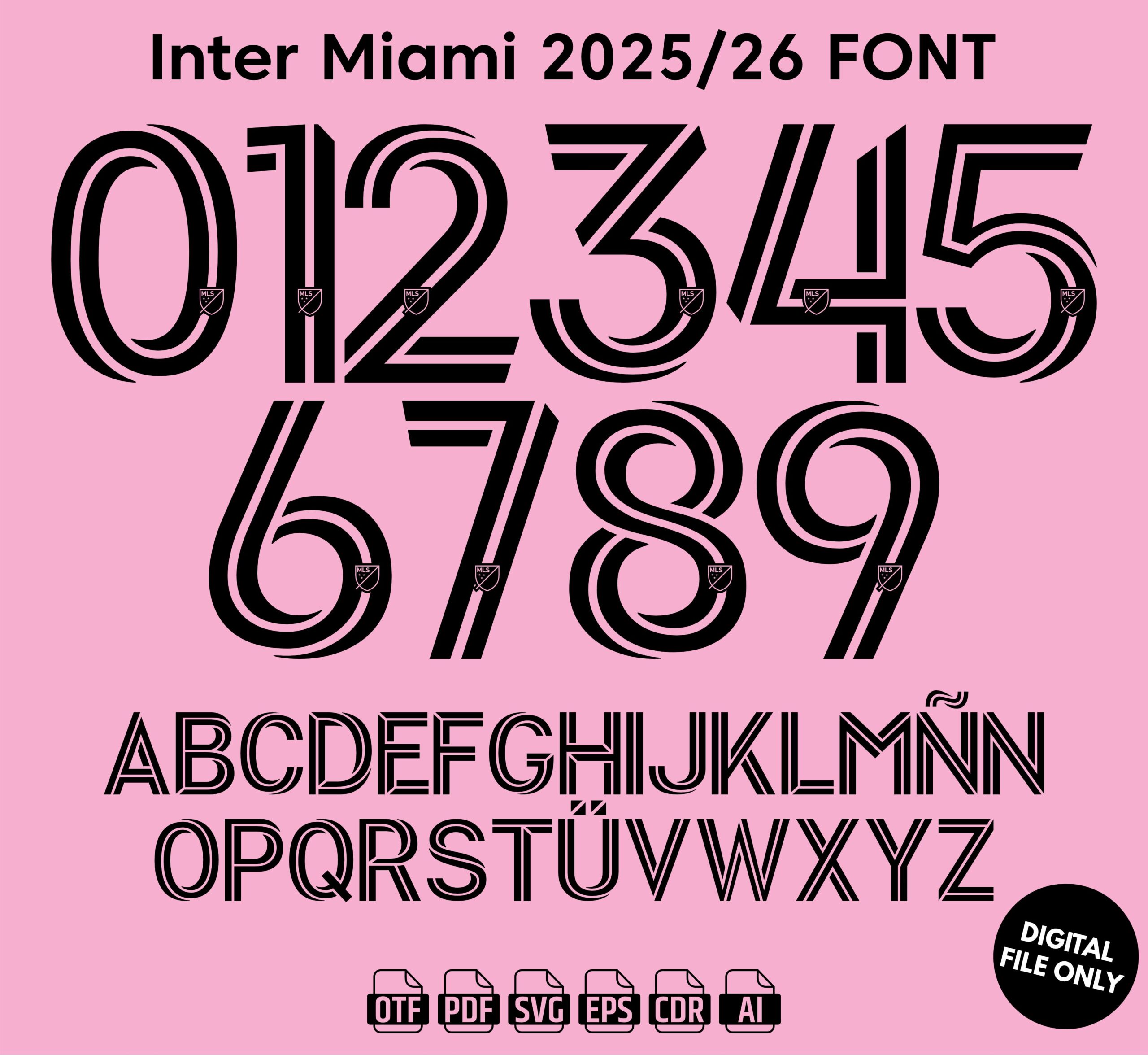Inter Miami 2026 Font - football jersey typeface OTF download
