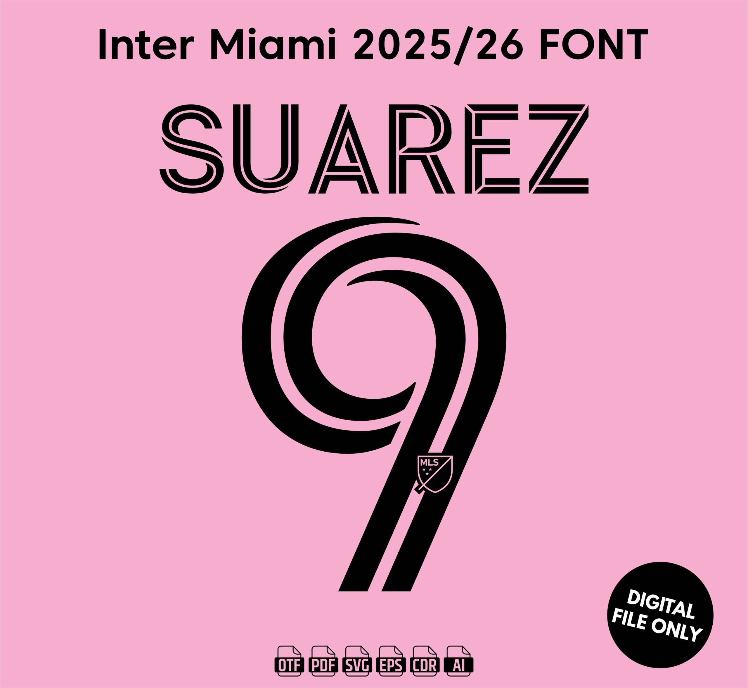 Inter Miami 2026 Font - football jersey typeface OTF download