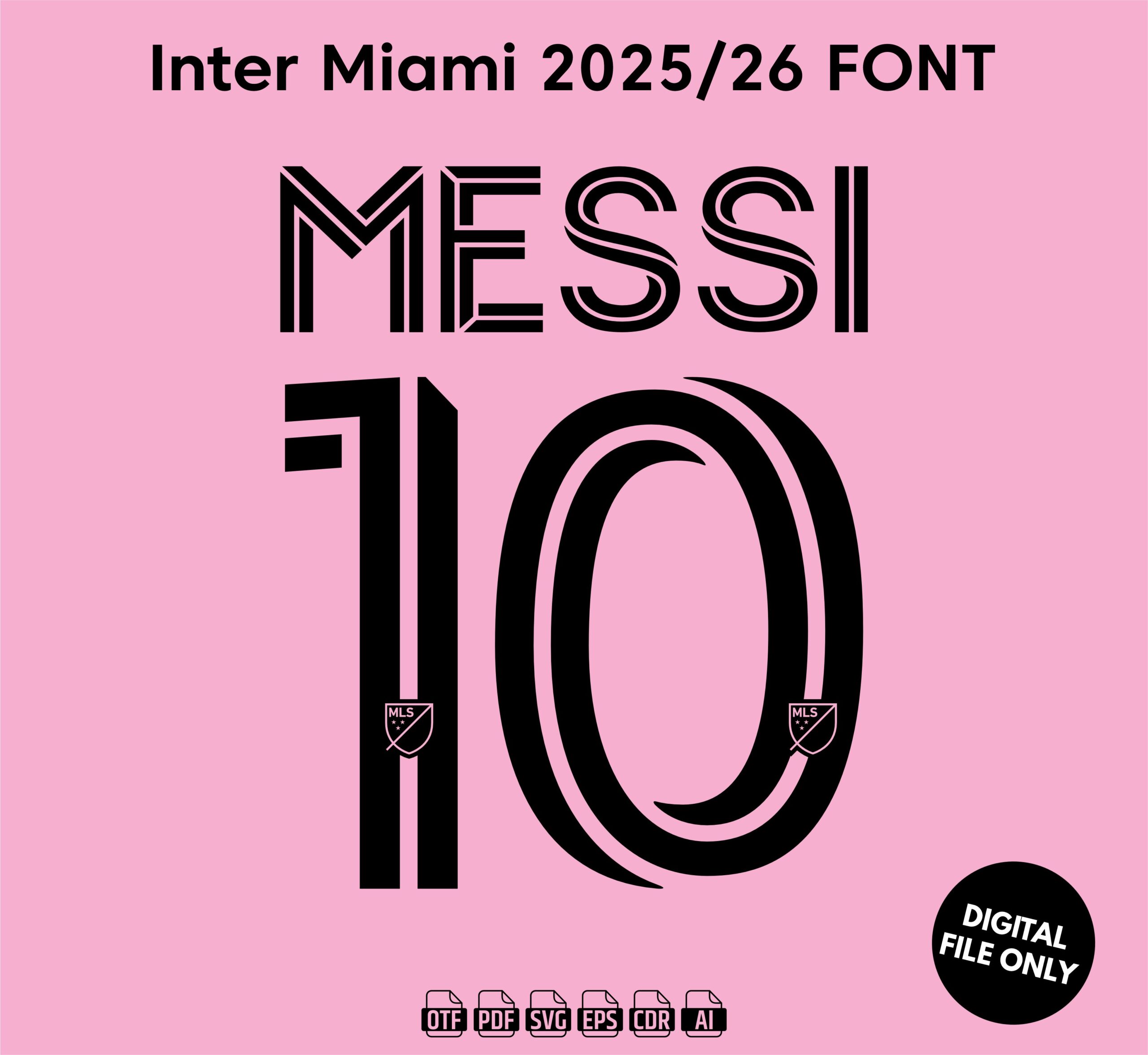 Inter Miami 2026 Font - football jersey typeface OTF download