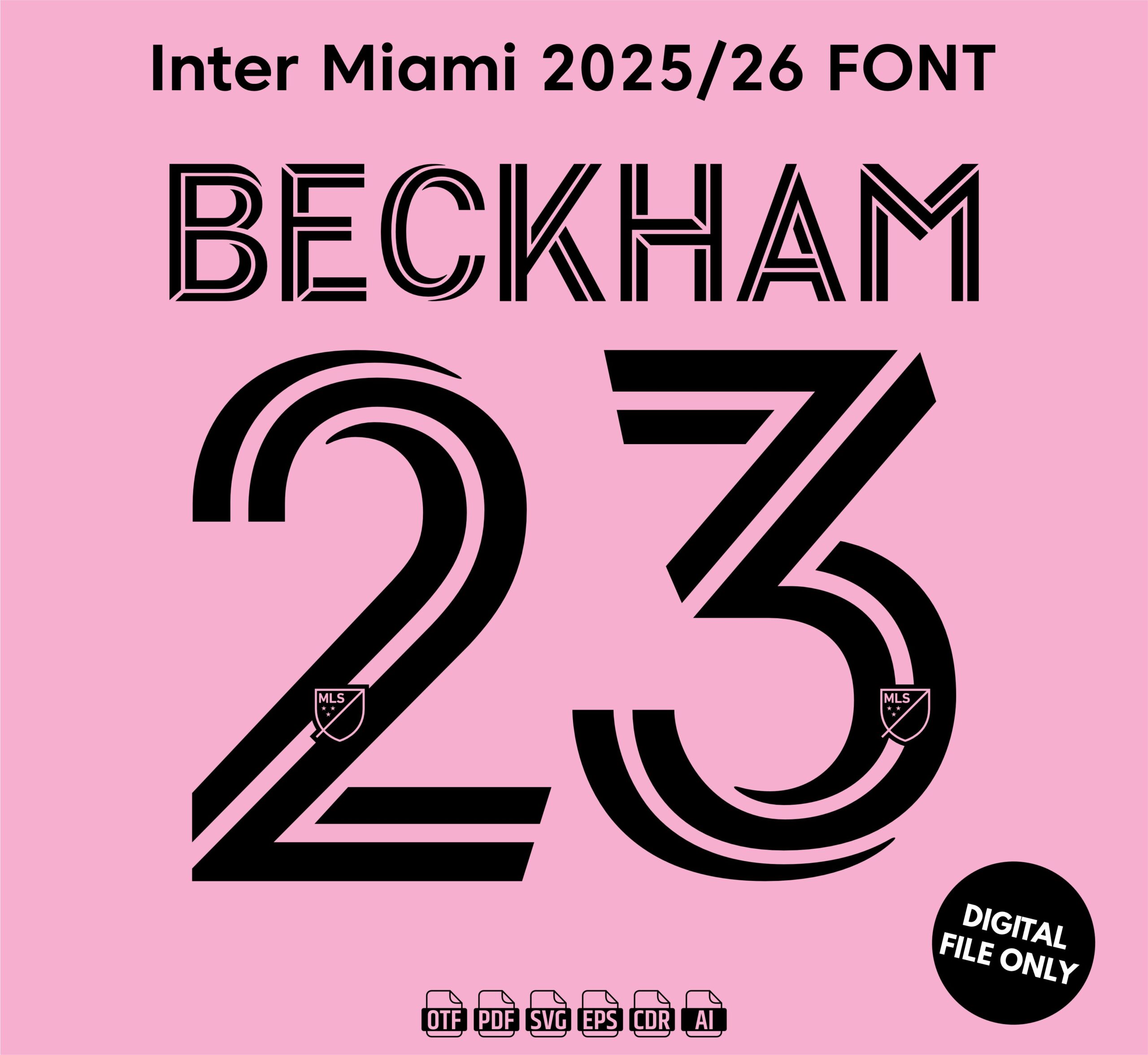 Inter Miami 2026 Font - football jersey typeface OTF download