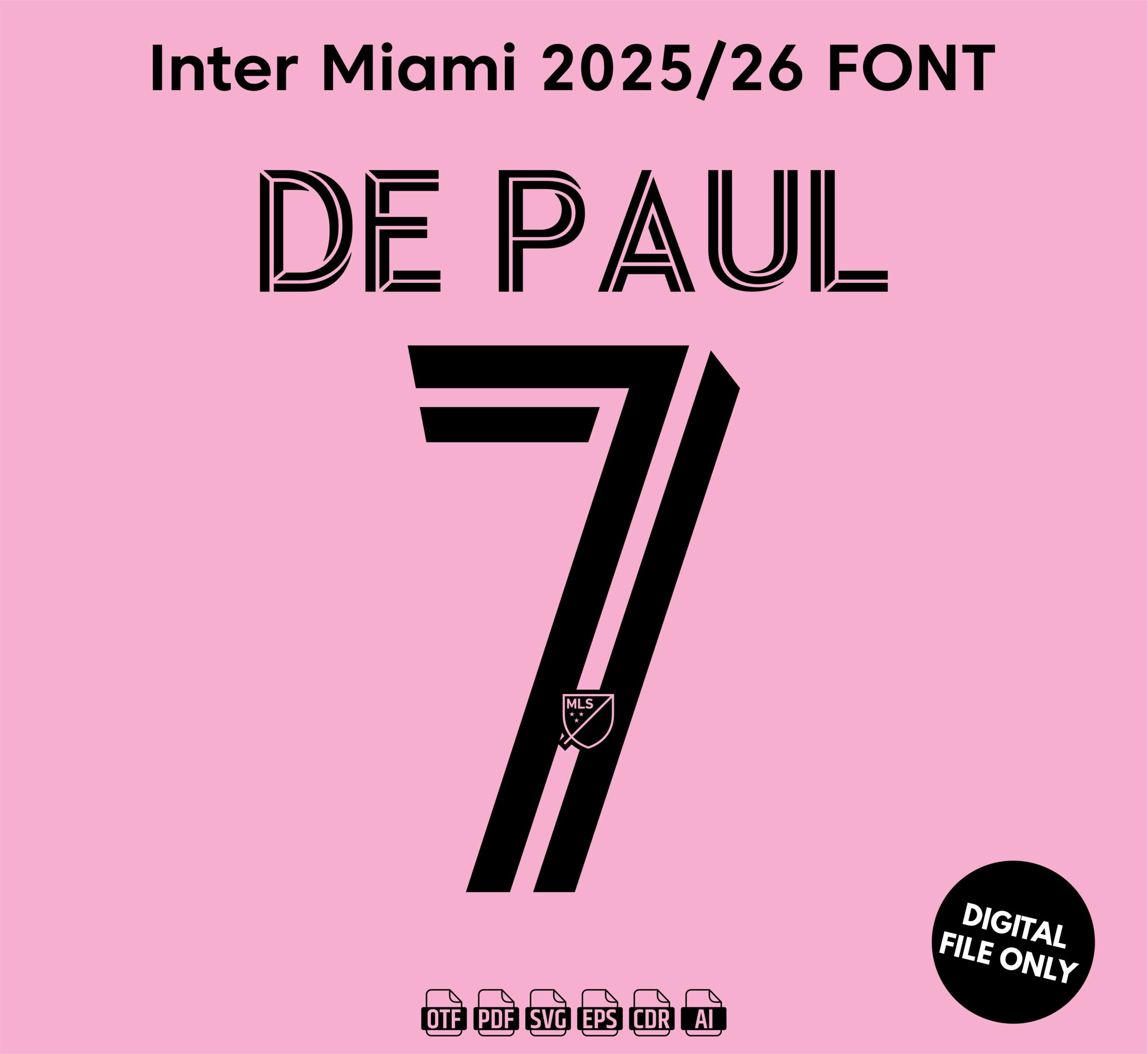 Inter Miami 2026 Font - football jersey typeface OTF download