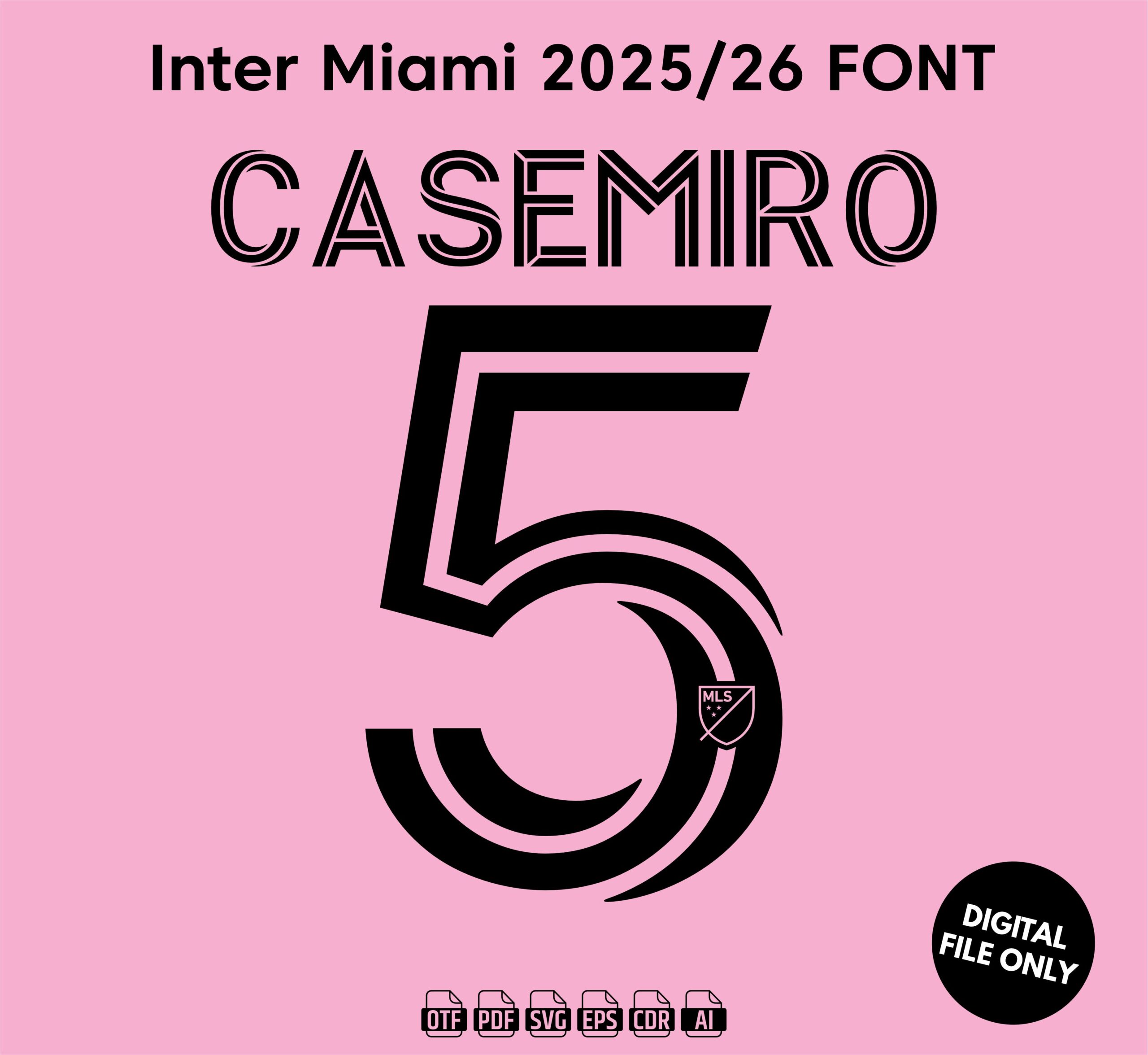 Inter Miami 2026 Font - football jersey typeface OTF download