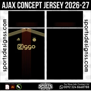 Ajax Concept Jersey 2026-27 Football Shirt Vector for Sublimation Printing
