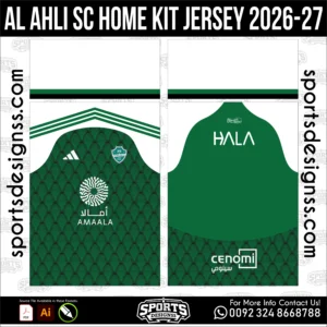 Al Ahli SC Home Jersey 2026-27 - football shirt vector for sublimation printing