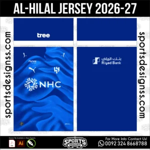 Al Hilal Jersey 2026-27 - football shirt vector for sublimation printing