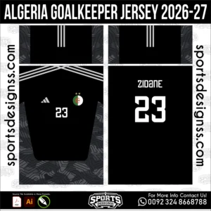 Algeria Goalkeeper Jersey 2026-27 - football shirt vector for sublimation printing