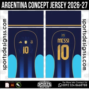 Argentina Concept Jersey 2026-27 - football shirt vector for sublimation printing