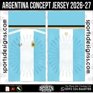 Argentina Concept Jersey 2026-27 Football Shirt Vector
