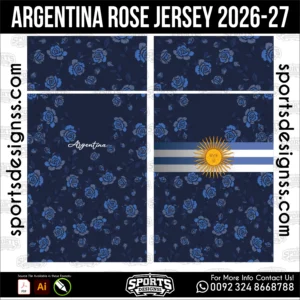 Argentina Rose Jersey 2026-27 - football shirt vector for sublimation printing