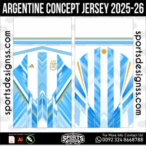 Argentina Concept Jersey 2025-26 - football shirt vector for sublimation printing