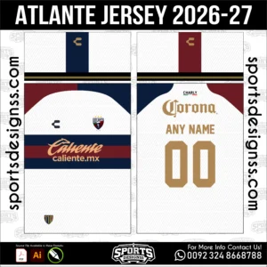 Atlante Jersey 2026-27 - football shirt vector for sublimation printing