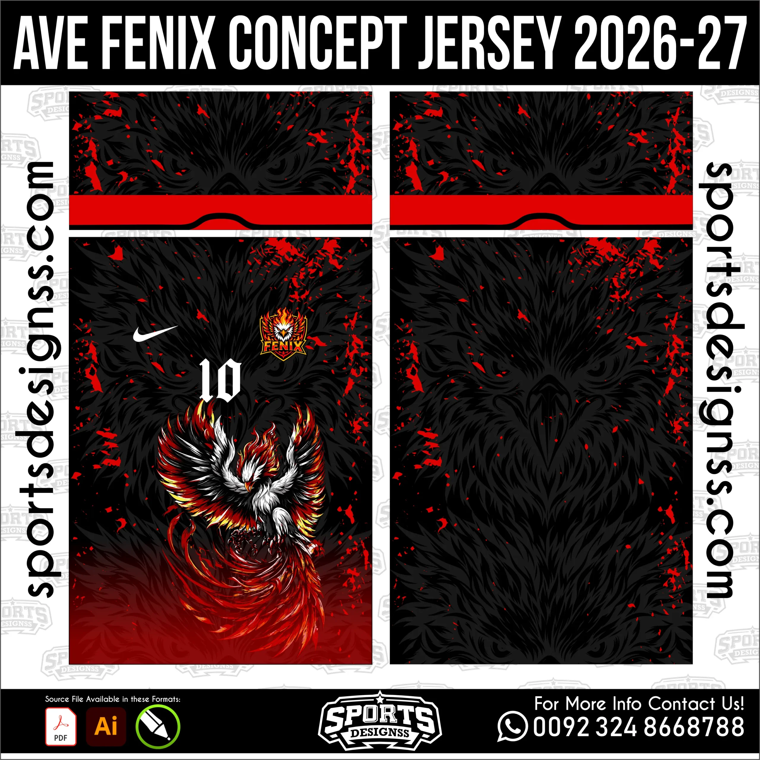 Ave Fenix Concept Jersey 2026-27 Football Shirt Vector for Sublimation Printing