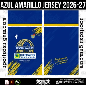 Azul Amarillo Jersey 2026-27 Football Shirt Vector for Sublimation Printing