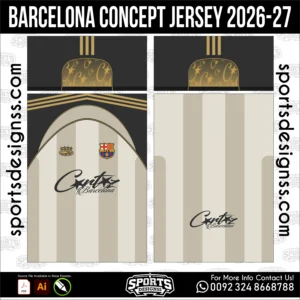 Barcelona Concept Jersey 2026-27 - football shirt vector for sublimation printing