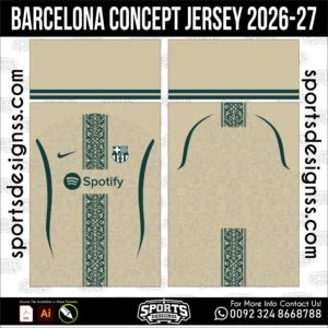 Barcelona Concept Jersey 2026-27 - football shirt vector for sublimation printing