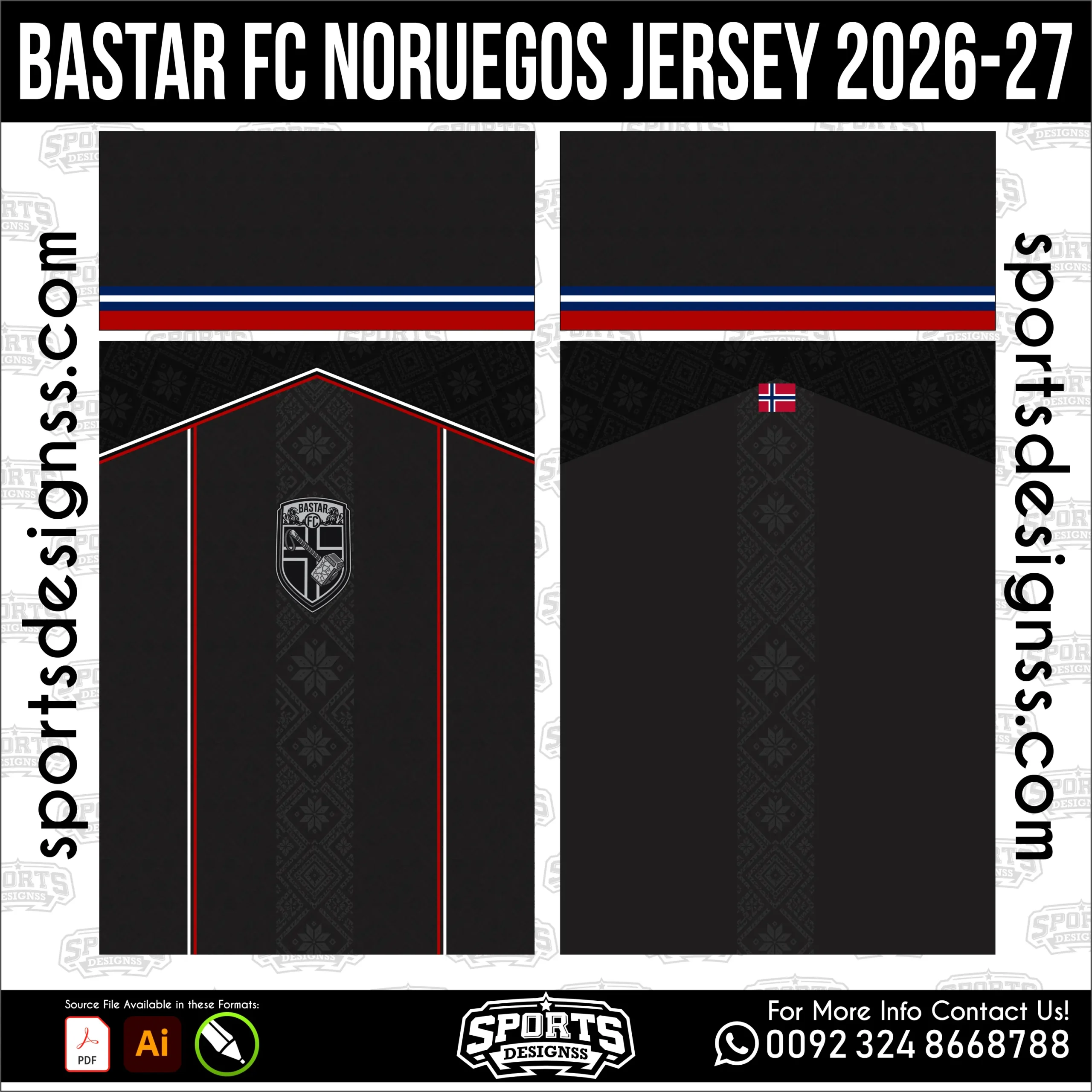 Bastar FC Noruegos Jersey 2026-27 - concept football shirt vector for sublimation printing