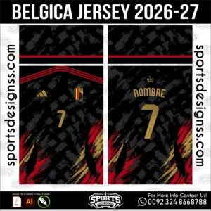 Belgium Jersey 2026-27 - football shirt vector for sublimation printing