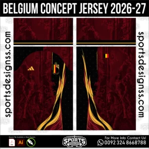Belgium Concept Jersey 2026-27 - football shirt vector for sublimation printing