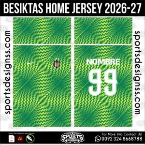 Besiktas Home Jersey 2026-27 - football shirt vector for sublimation printing