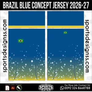 Brazil Blue Concept Jersey 2026-27 - football shirt vector for sublimation printing