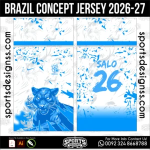 Brazil Concept Jersey 2026-27 - football shirt vector for sublimation printing