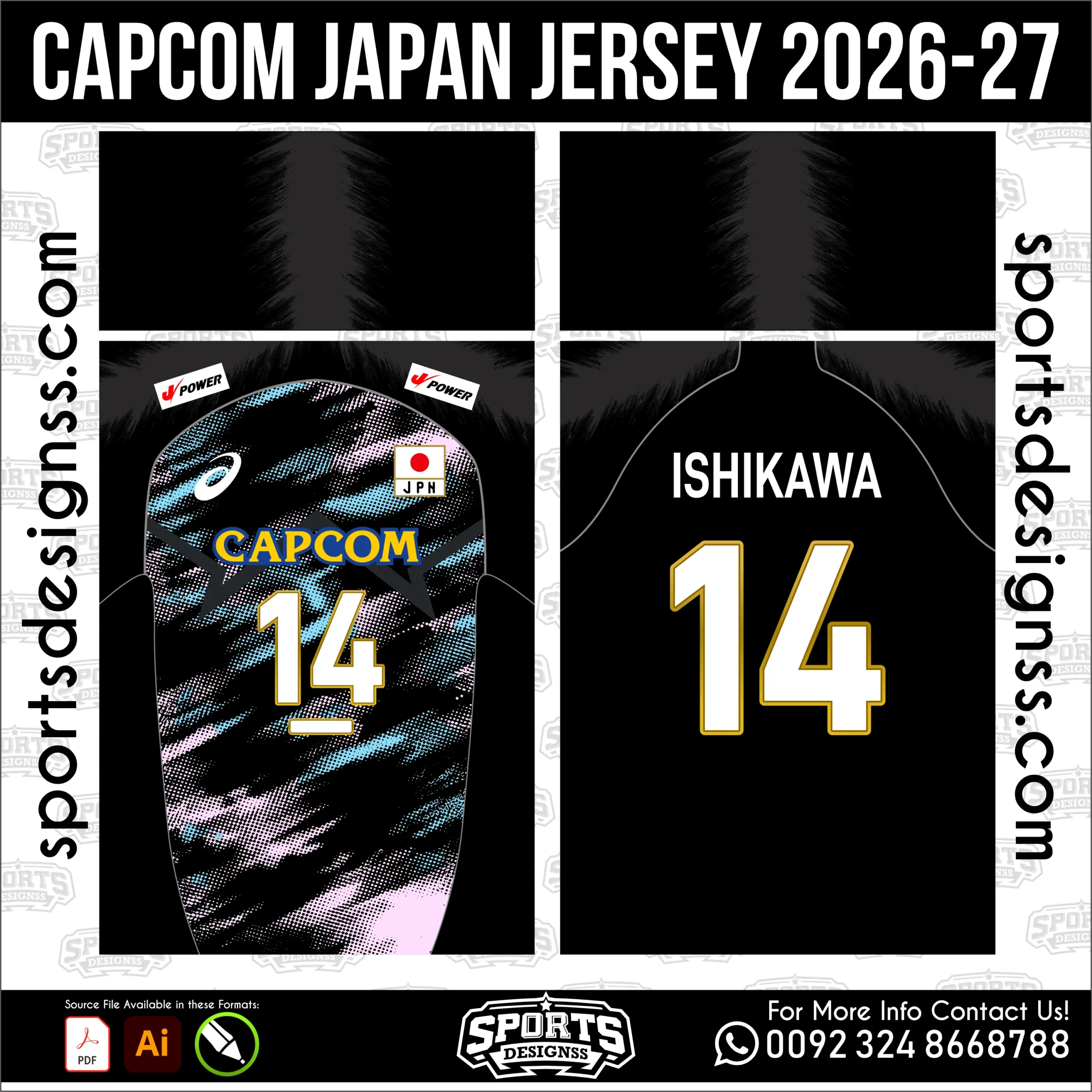 Japan Gaming Concept Jersey 2026-27 - football shirt vector for sublimation printing