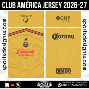 Club América Jersey 2026-27 - football shirt vector for sublimation printing