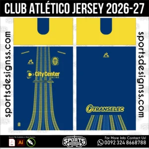 Club Atlético Jersey 2026-27 - football shirt vector for sublimation printing