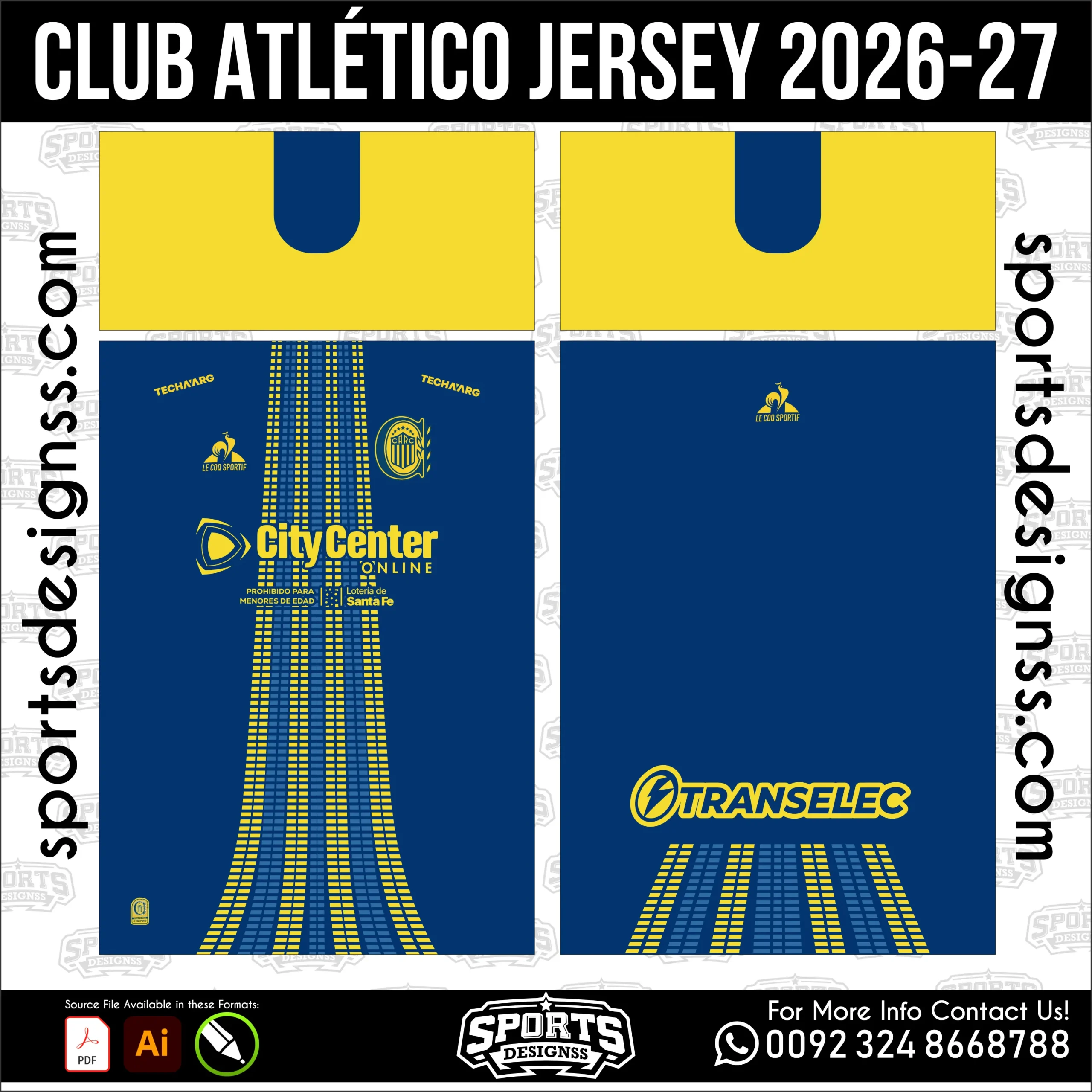 Club Atlético Jersey 2026-27 - football shirt vector for sublimation printing