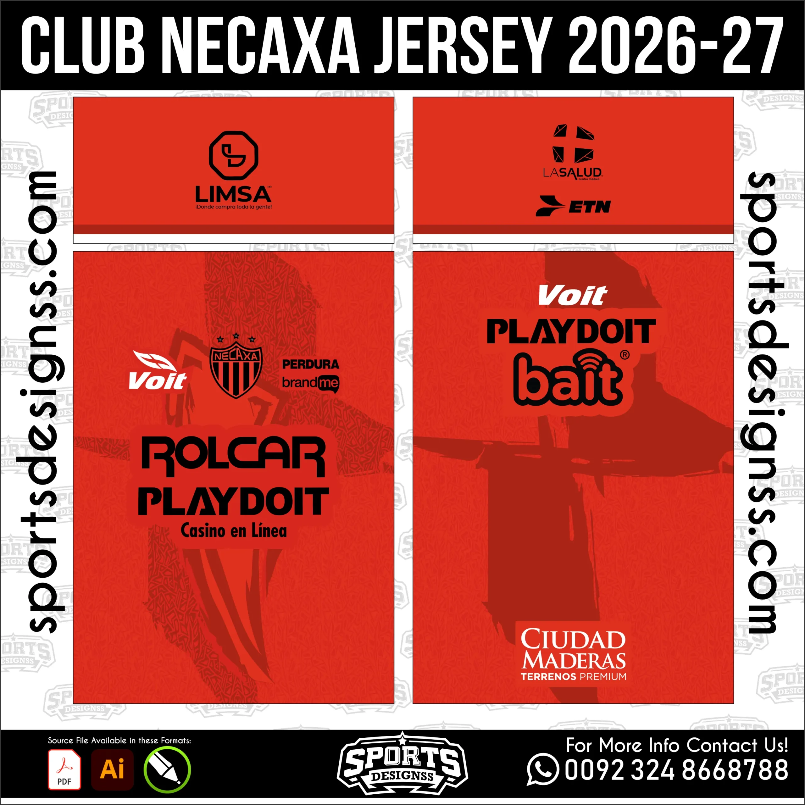 Club Necaxa Jersey 2026-27 - football shirt vector for sublimation printing