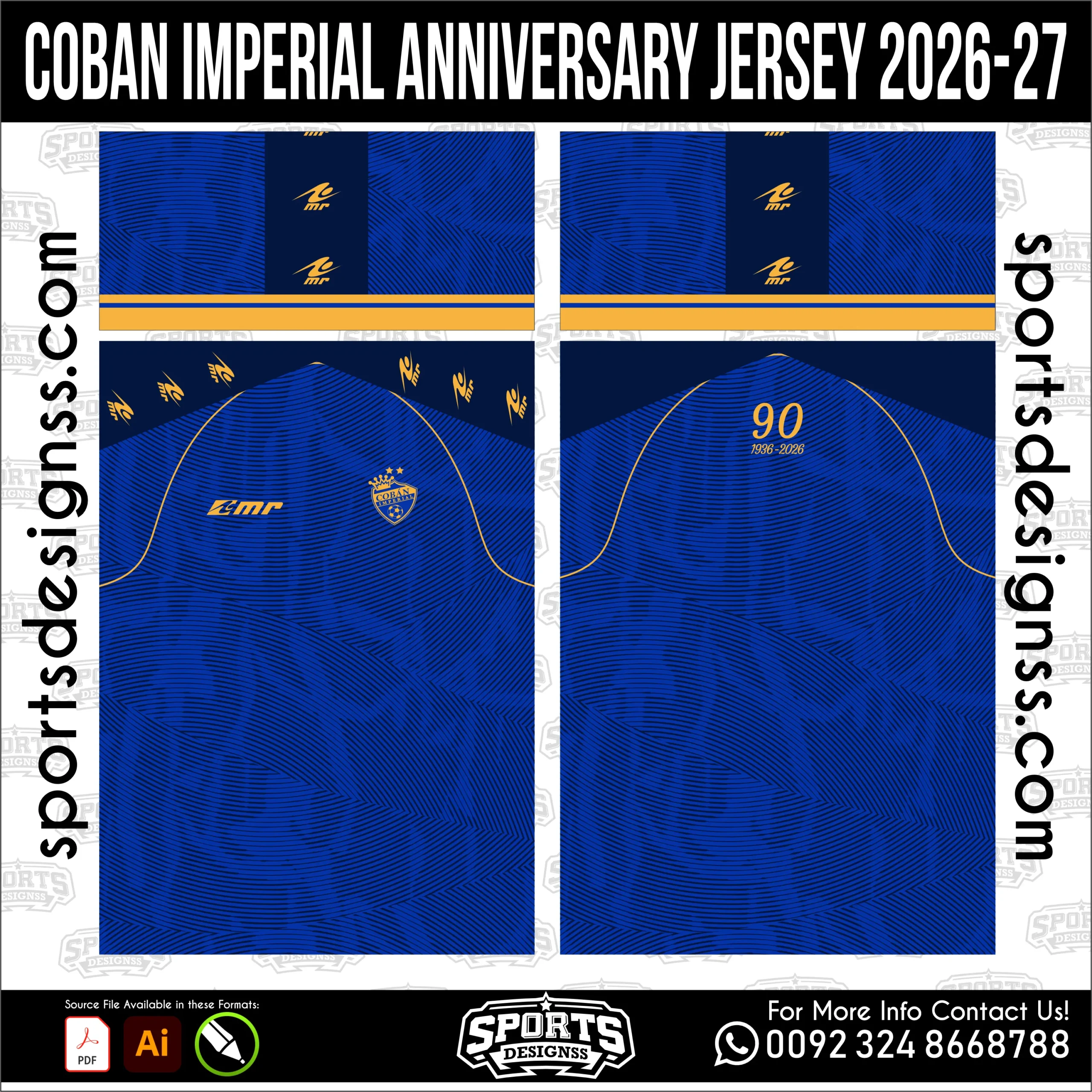 Cobán Imperial Anniversary Jersey 2026-27 - football shirt vector for sublimation printing