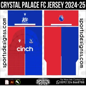 Crystal Palace FC Jersey 2024-25 - football shirt vector for sublimation printing