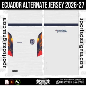 Ecuador Alternate Jersey 2026-27 - football shirt vector for sublimation printing