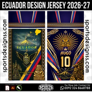 Ecuador Concept Jersey 2026-27 - football shirt vector for sublimation printing