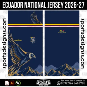 Ecuador National Team Jersey 2026-27 - football shirt vector for sublimation printing