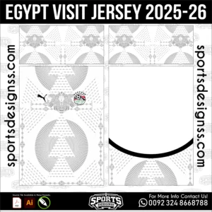 Egypt Away Jersey 2025-26 - football shirt vector for sublimation printing