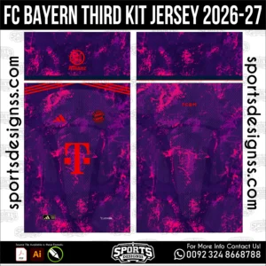 FC Bayern Third Jersey 2026-27 - football shirt vector for sublimation printing