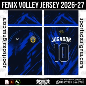 Fenix Volleyball Jersey 2026-27 - volleyball uniform vector for sublimation printing