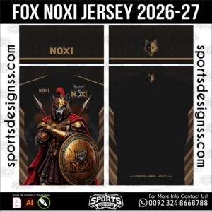 Fox Noxi Jersey 2026-27 - football shirt vector for sublimation printing