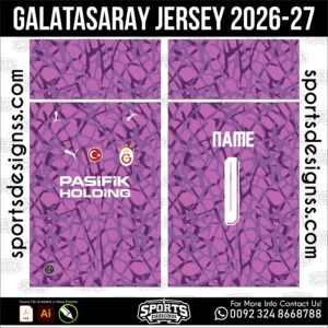 Galatasaray Jersey 2026-27 - football shirt vector for sublimation printing