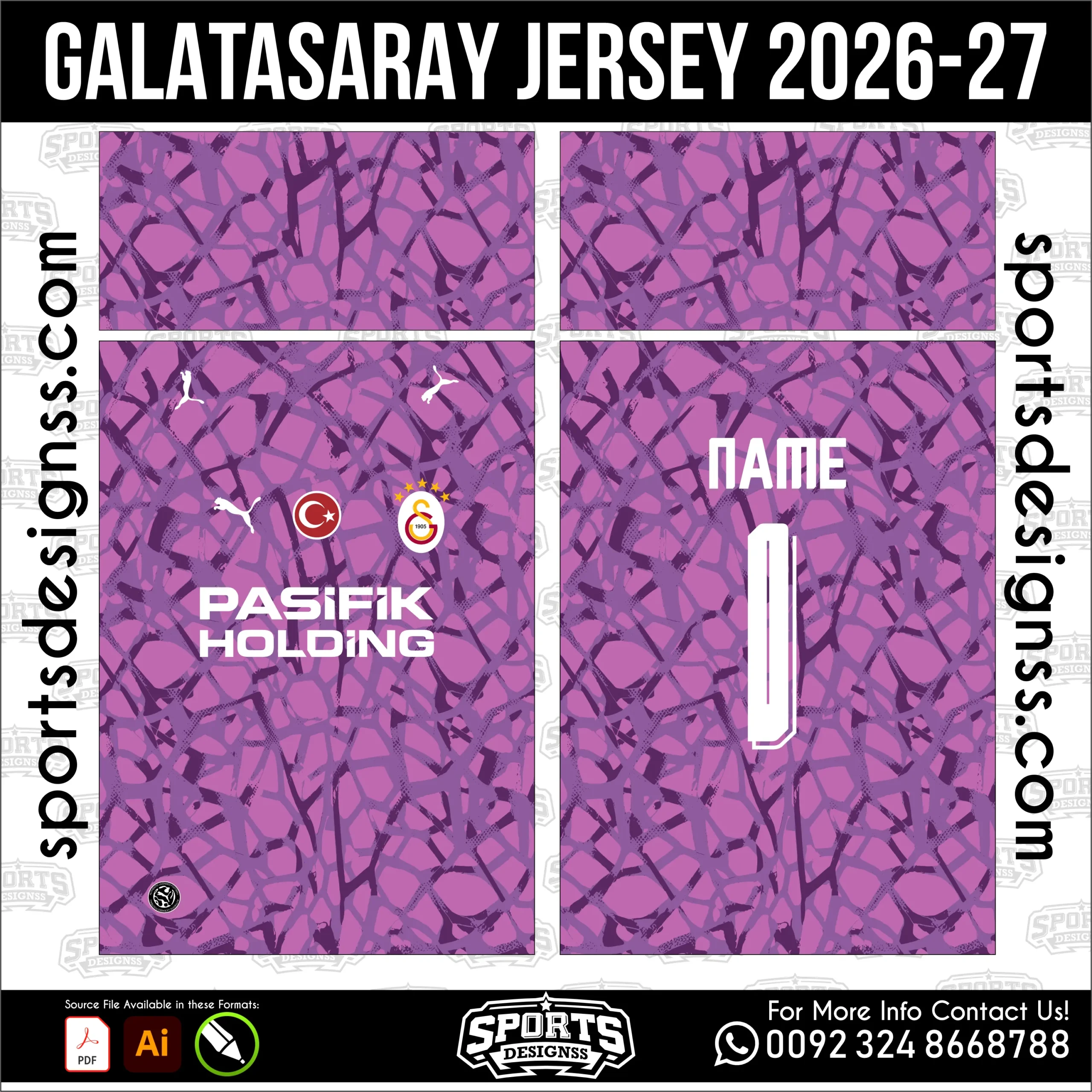 Galatasaray Jersey 2026-27 - football shirt vector for sublimation printing