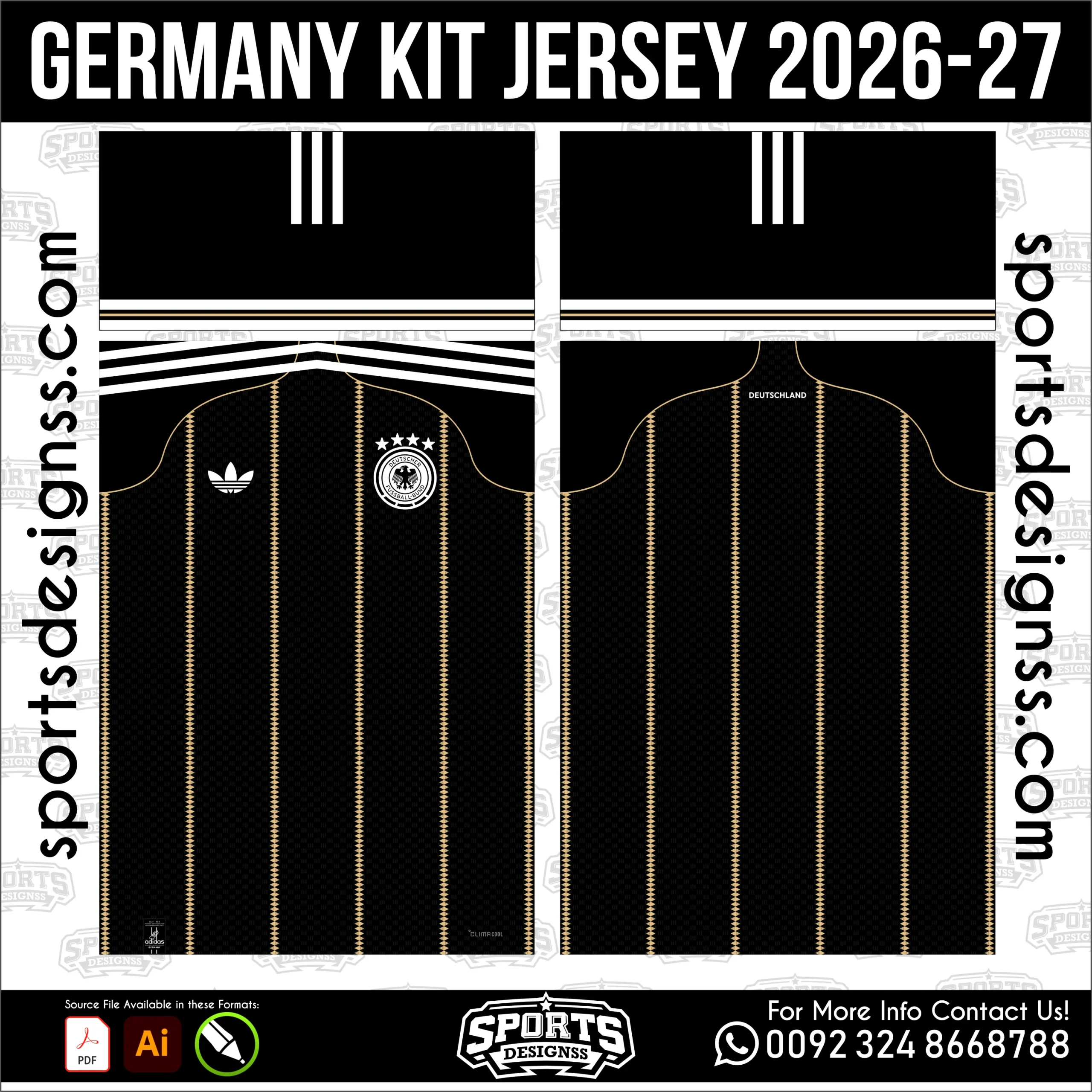 Germany Kit Jersey 2026-27 - football shirt vector for sublimation printing