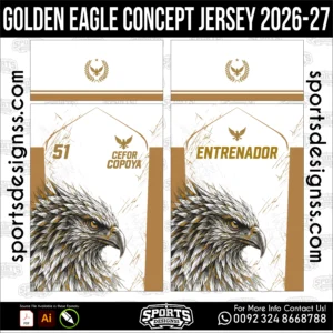 Golden Eagle Concept Jersey 2026-27 Football Shirt Vector for Sublimation Printing
