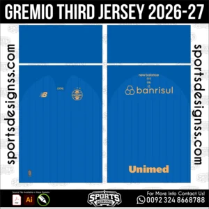 Grêmio Third Jersey 2026-27 - football shirt vector for sublimation printing